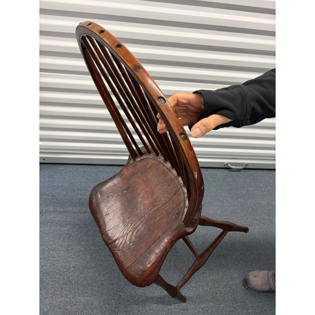 Antique Bow Back 9-Spindle American Windsor Chair For Sale In Tampa - Image 6 of 6
