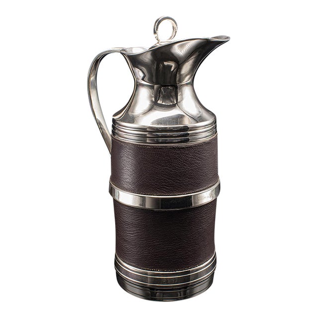Vintage Polo Club Vacuum Flask, English, Leather, Cooling Jug, Warming Pitcher For Sale