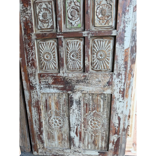Vintage Carved Barn Door – Rustic Farmhouse Wooden Door 81 For Sale In Orlando - Image 6 of 9