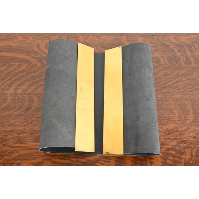 Tiffany Studios New Grapevine Bronze Doré Blotter Ends With Leather Desk Blotter For Sale - Image 10 of 13