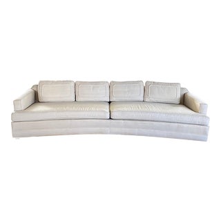 Vintage 1960s Curved Cream Sofa by Heritage Furniture Hollywood Regency Dorothy Draper Style For Sale