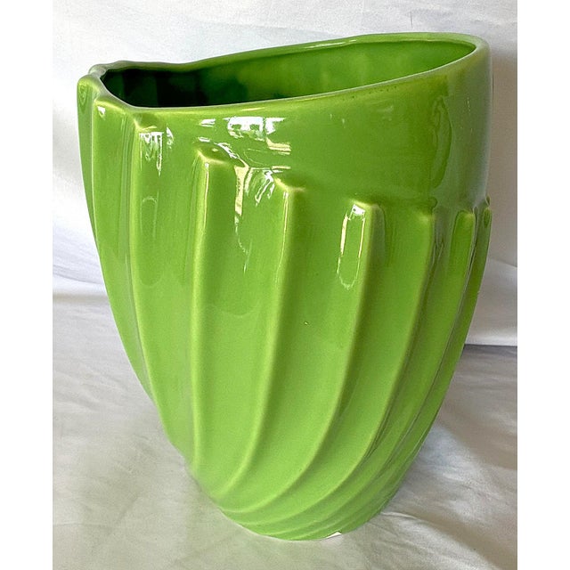 Ceramic Royal Haeger Chartreuse Green Large Vase/ Ice Bucket C2004 For Sale - Image 7 of 13