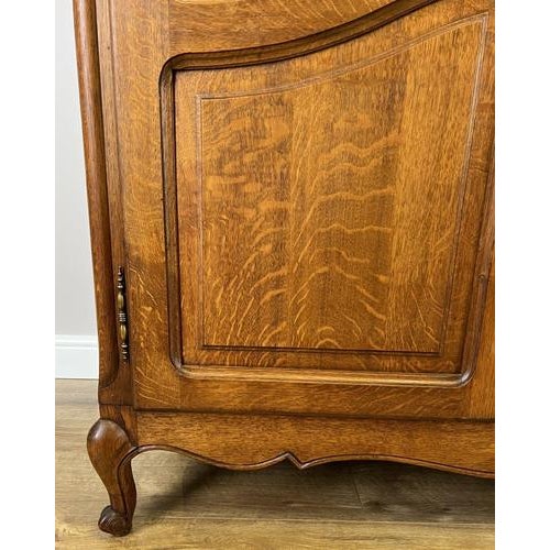 Vintage French Louis XVI Style Wardrobe in Oak For Sale - Image 6 of 8