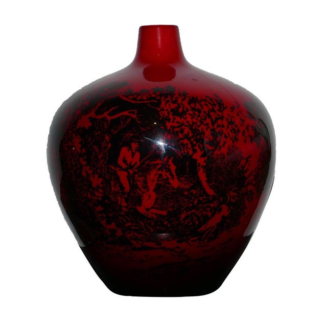 Vintage Vase with Hunting Scene from Royal Doulton For Sale - Image 5 of 6