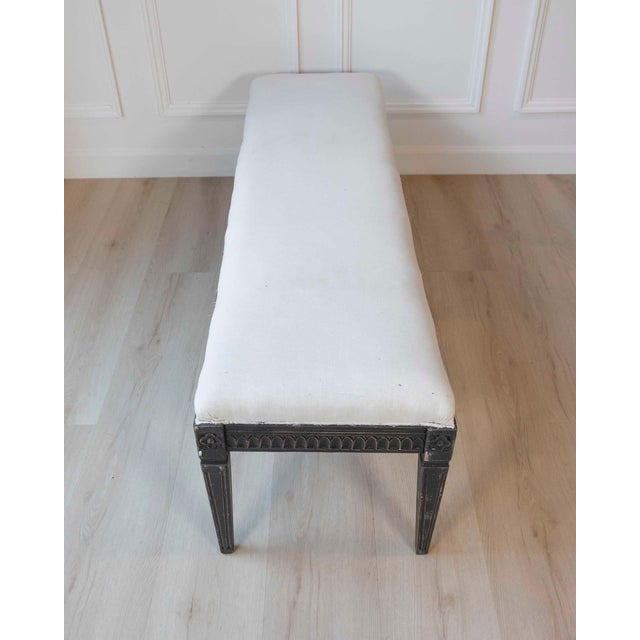 Black Swedish 19th Century Bench, c.1880 For Sale - Image 8 of 8