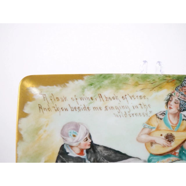 Early 20th Century Large Hand Painted German Porcelain Covered Box For Sale - Image 5 of 7