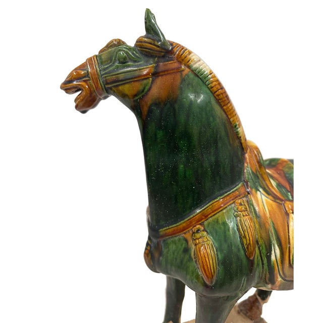 Ceramic 20th Century Chinese Ceramic Tang San Cai (Tri Color)Horse For Sale - Image 7 of 11