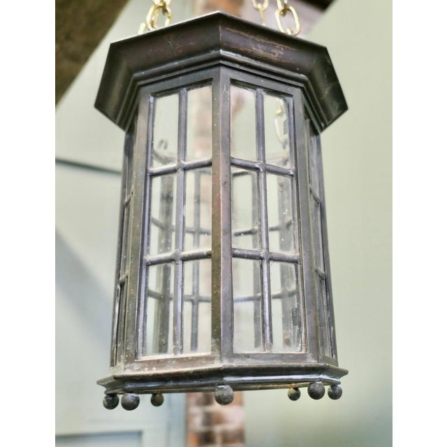 Antique Bronze Lantern Hanging Light Shades, 1800s, Set of 2 For Sale - Image 6 of 8
