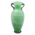 Murano Italian Vintage Mid-Century Green Scavo Art Glass Amphora Vase For Sale