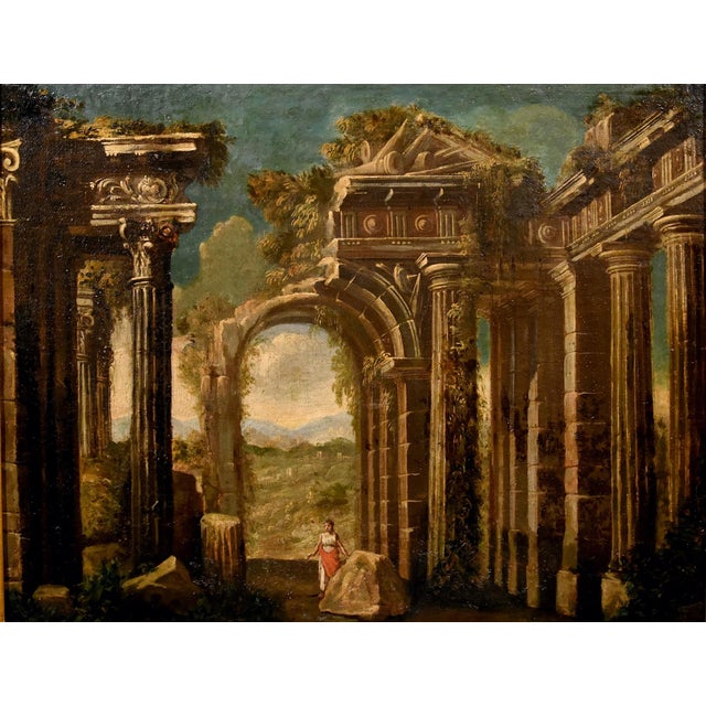 Early 18th Century Follower of Niccolò Codazzi, Capricci Landscapes, 1700, Oil on Canvases, Framed, Set of 2 For Sale - Image 5 of 18