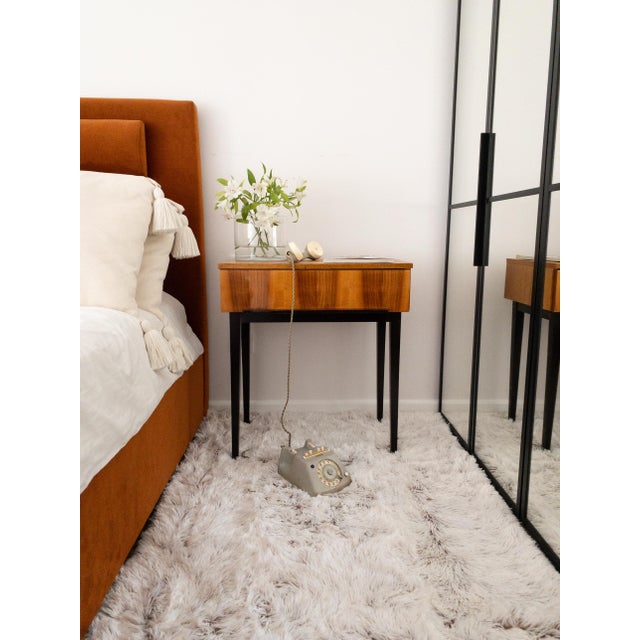 1960s Mid-Century Walnut Bedside Table attributed to Mojmír Požár for Up Závody, 1960s For Sale - Image 5 of 10