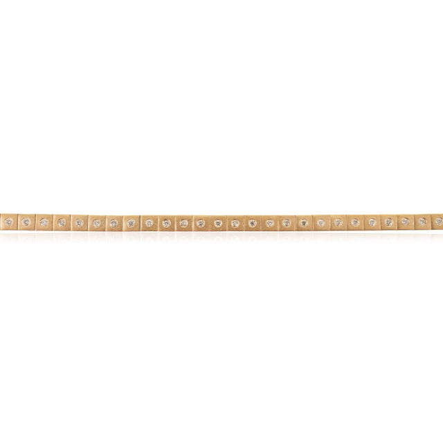Art Deco VRJewels Mate Finish 14k Solid Gold Diamond Tennis Bracelet for Mom For Sale - Image 3 of 14