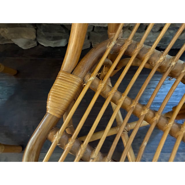 Franco Albini Pair of Vintage Albini Style Italian Bent Bamboo Rattan Chairs For Sale - Image 4 of 18