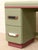 Wood Vintage Mint Green Writing Desk With Wood-Tone Details For Sale - Image 7 of 12