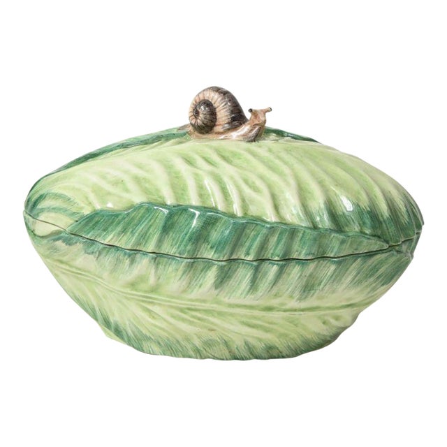 Vintage Mottahedeh Porcelain Lettuce Tureen For Sale