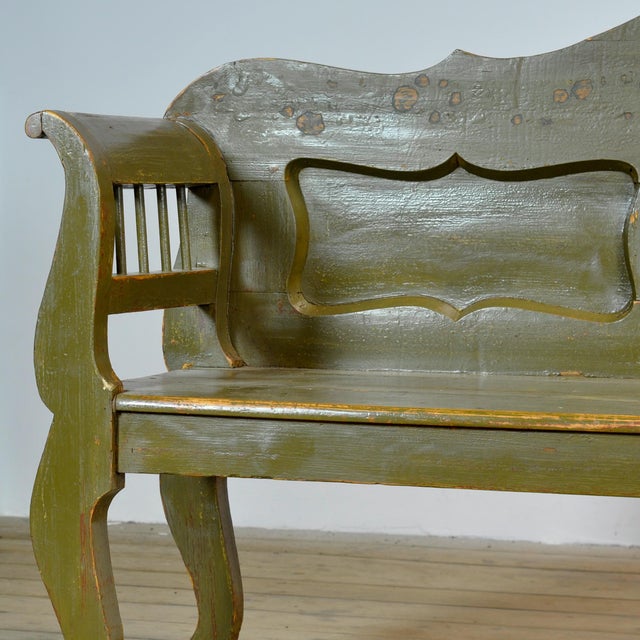 Antique Hungarian Pine Bench, 1900s For Sale - Image 10 of 12