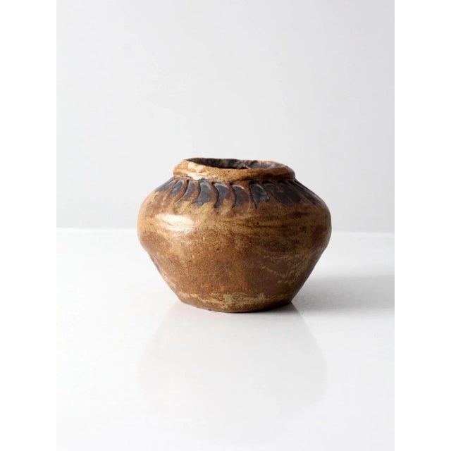 Mid-Century Modern Vintage Studio Pottery Vase For Sale - Image 3 of 8