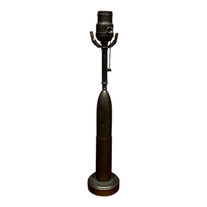 Mid-Century Modern Patinated Bronze Bullet Table Lamp, 1960s Design