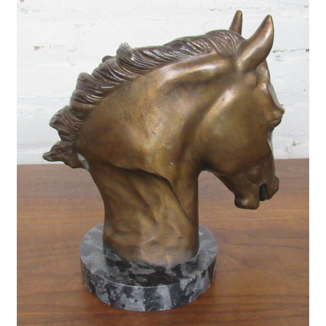Bronze Horse Head Sculpture | Chairish