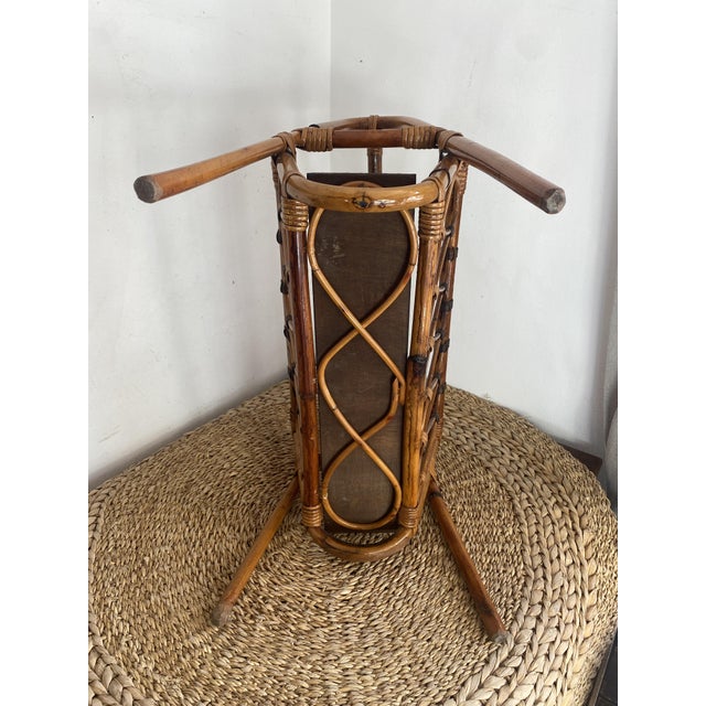 Bamboo and Rattan Magazine Rack, 1960s For Sale - Image 9 of 14