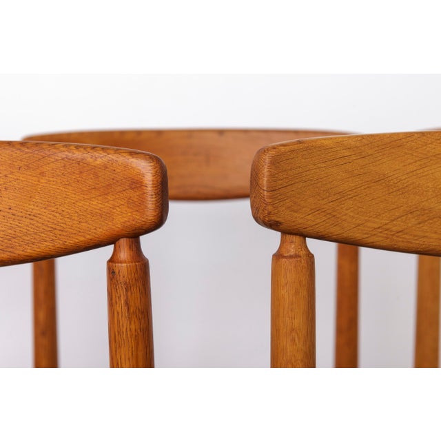 Beautiful Set of 5 Vintage Oak Chairs – Germany, 1960s Unknown manufacturer. Solid chair frames, the wood has been...