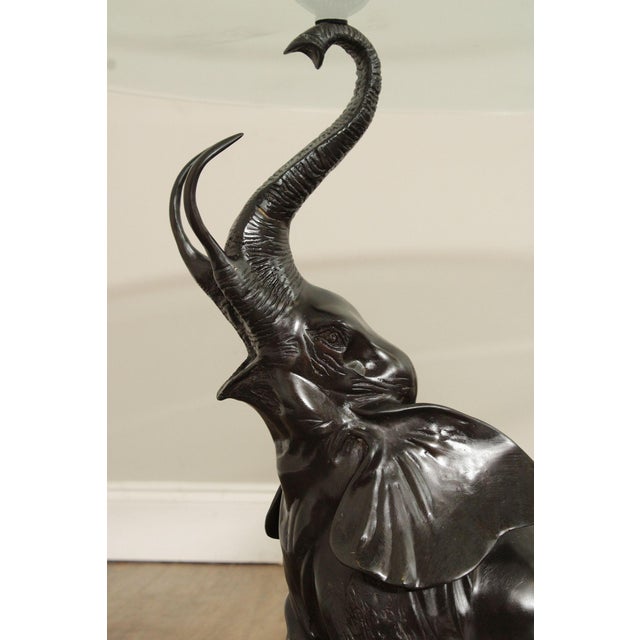 Contemporary Glass Top Bronze Elephants Center Table For Sale In Philadelphia - Image 6 of 12