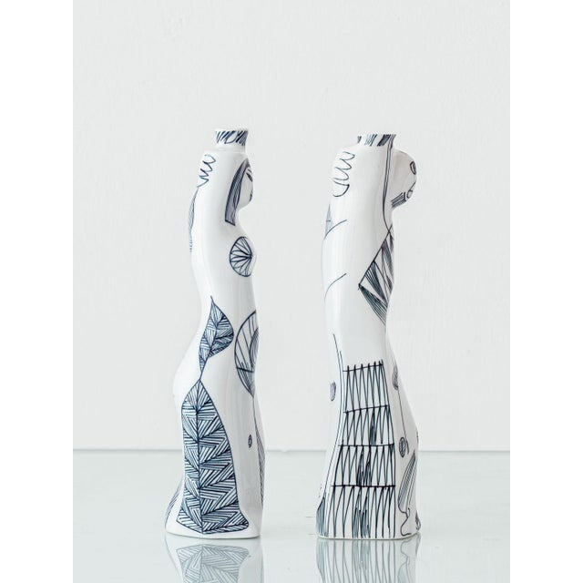 Anthropomorphic Figural Vases by Sargadelos, Set of 2 For Sale - Image 4 of 13