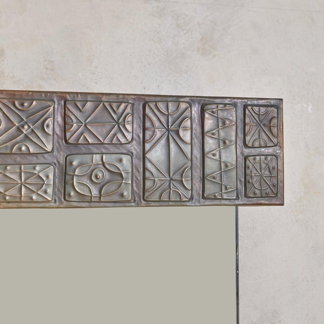 Italian Copper Wall Mirror by Santambrogio E De Berti, 1960s For Sale - Image 11 of 12