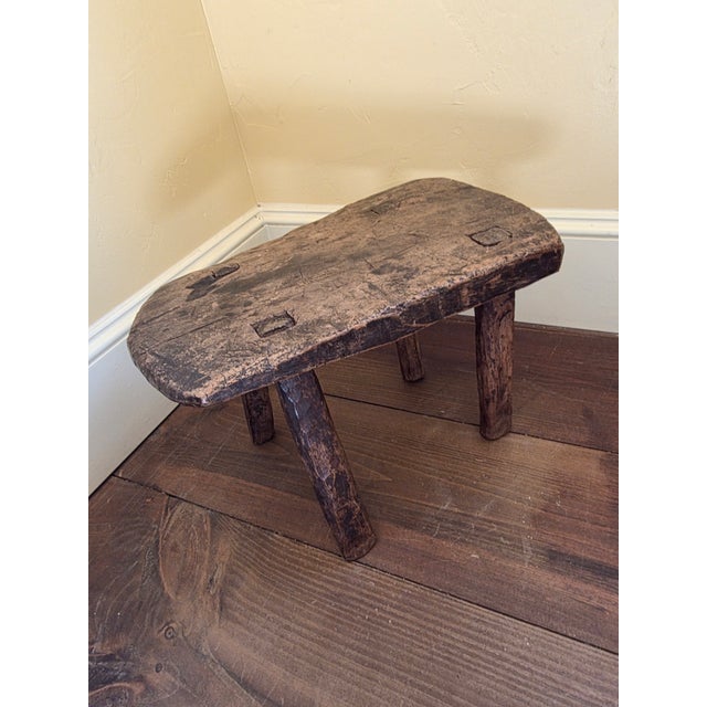 Primitive Hand Made Stool For Sale - Image 12 of 13