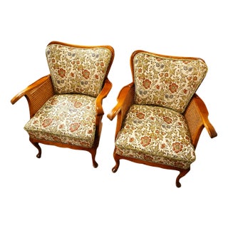 German Chippendale Cane Armchairs by Adolf Wrenger, 1960s, Set of 2 For Sale