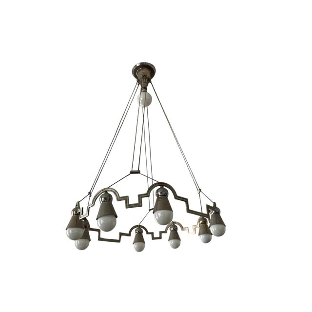 1930s Art Deco Bauhaus School Ceiling Chandelier, 1930 For Sale - Image 5 of 5