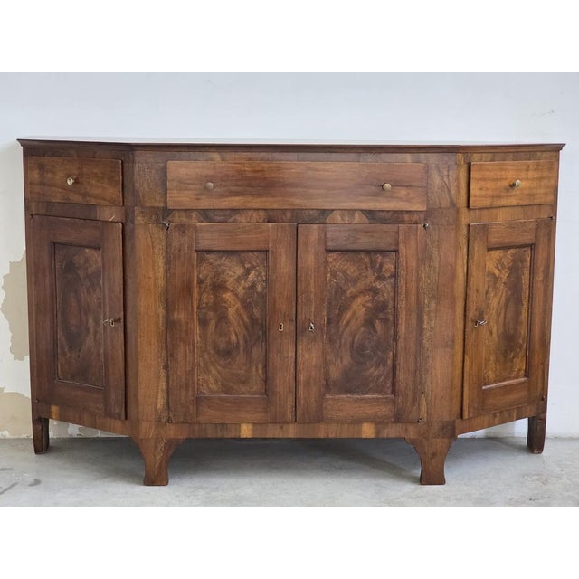Wood Large Antique Italian Walnut Sideboard, 1820 For Sale - Image 7 of 15