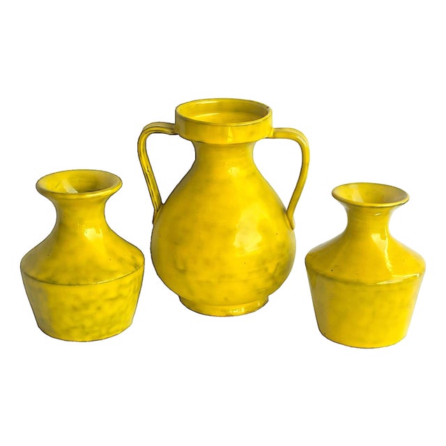 1960s Aldo Londi for Bitossi/Rosenthal Netter Ceramic Vases, 3 Piece Set For Sale