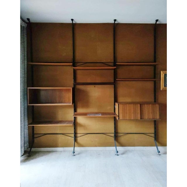 Brown Mid-Century Wall Unit by Ico & Luisa Parisi for Mim Roma, 1960s, Set of 3 For Sale - Image 8 of 8