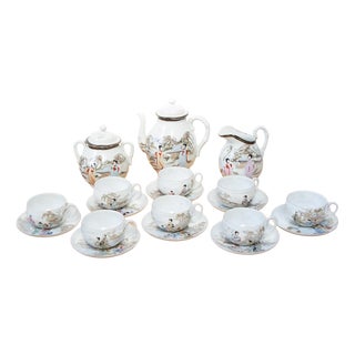 Japanese Eggshell Porcelain Tea Service, 1890s, Set of 19 For Sale