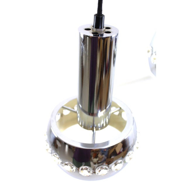 1960s Vintage Chrome & Crystal Pendant, 1960s For Sale - Image 5 of 6