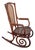 Mid-Century Portuguese Bent Oak & Caine Scrolling Rocking Chair No. 5585 For Sale