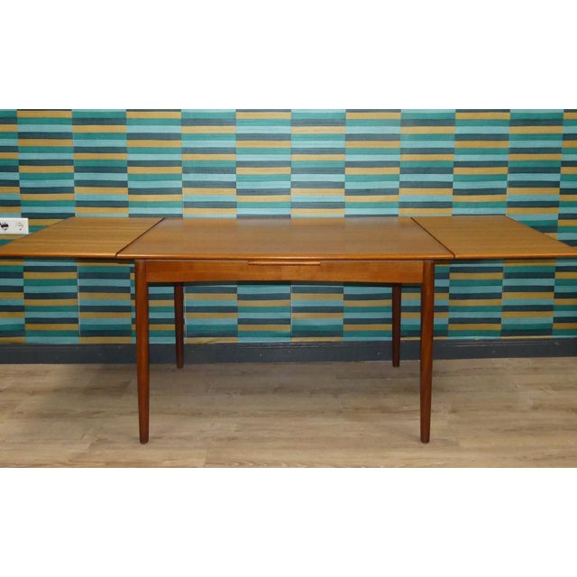 Wood Mid-Century Modern Teak Extendable Dining Table, Denmark, 1960s For Sale - Image 7 of 15