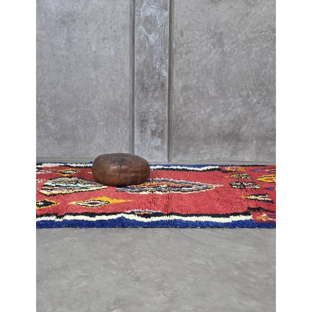 Red Berber Wool Rug With Tribal Flame Motifs - 9.5 X 6.5 Ft For Sale - Image 8 of 9