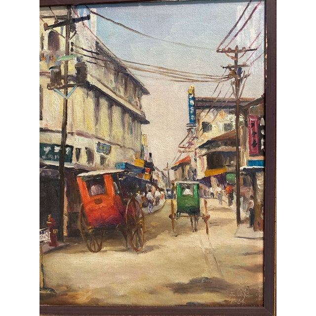 Rare vintage oil painting from well-listed Filipino artist Elias Laxa (1904-1990). Oil on Masonite measures 9 1/2” x 12”....