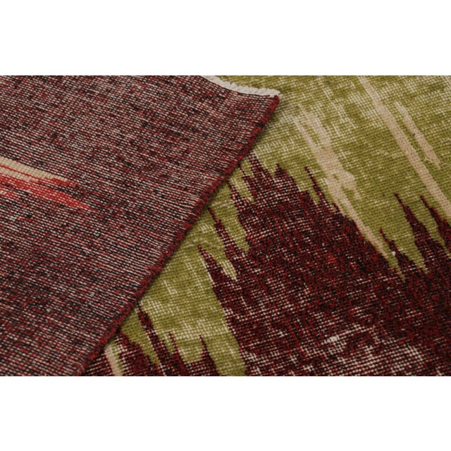 Red Vintage Zeki Müren Rug in Red With Colorful Geometric Pattern - Rug & Kilim For Sale - Image 8 of 8