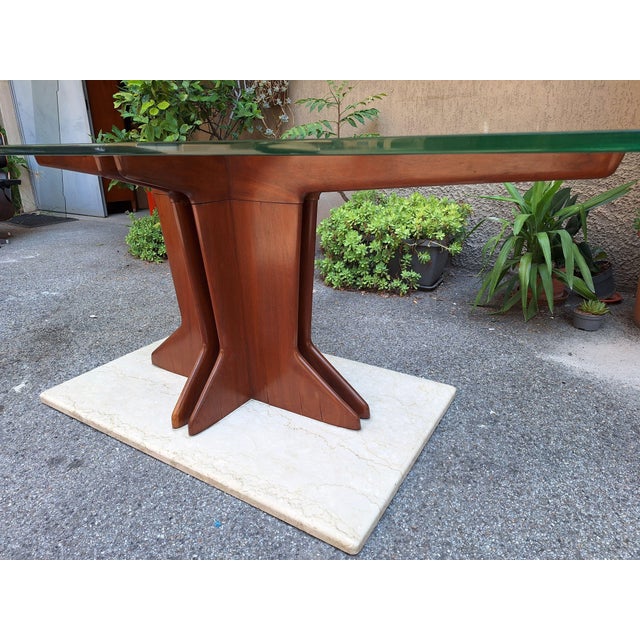 Vintage Table in Walnut Wood with Marble Base by Giorgio Raponi, 1950s For Sale - Image 10 of 17