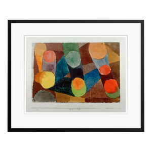Paul Klee 'Colour Circles Connected by Colour Bands' Archival Pigment Print Framed in Black Reproduction