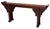 20th century, single board top with two supports, applied geometric and dragon carved elements at supports, reticulated...