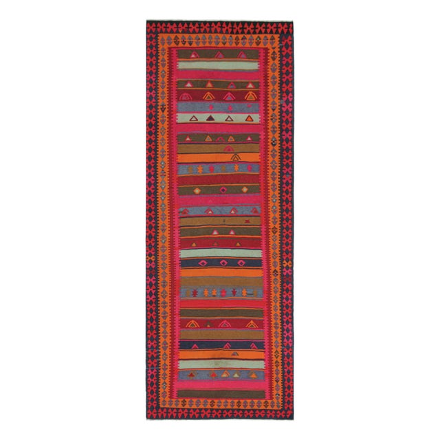 Pink Vintage Northwest Persian Kilim in Polychromatic Tribal Patterns by Rug & Kilim For Sale - Image 8 of 8