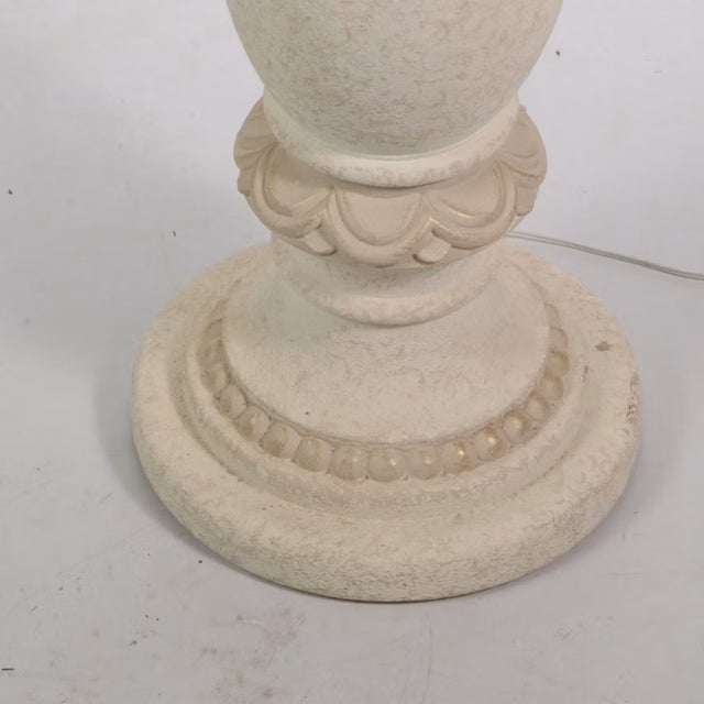 Late 20th Century Neoclassical Urn Plaster Floor Lamp With Swag Handles For Sale - Image 9 of 9