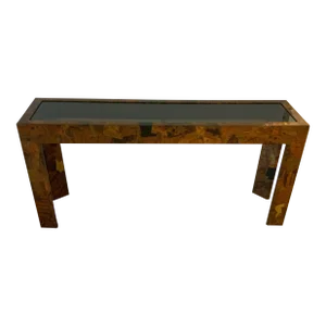 Paul Evans Style Patchwork Brutalist Brass and Copper Console