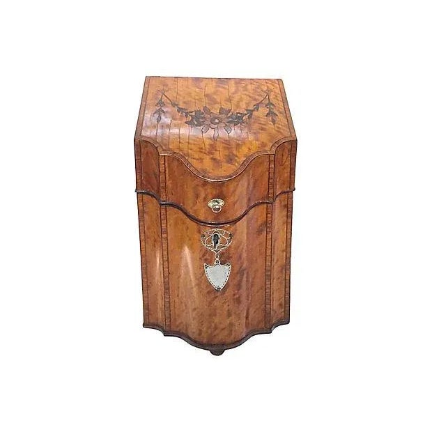 Antique English BurlWood Knife Box Chairish