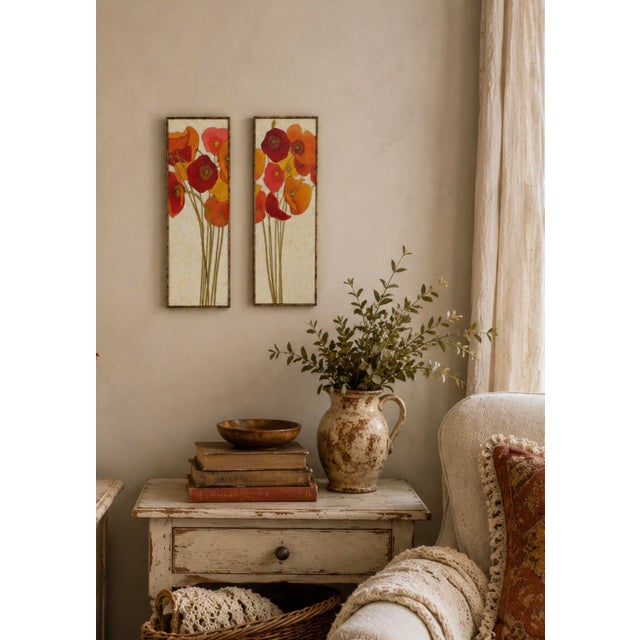 Bring warmth and modern elegance to your walls with this striking pair of contemporary floral wall art panels. Featuring...