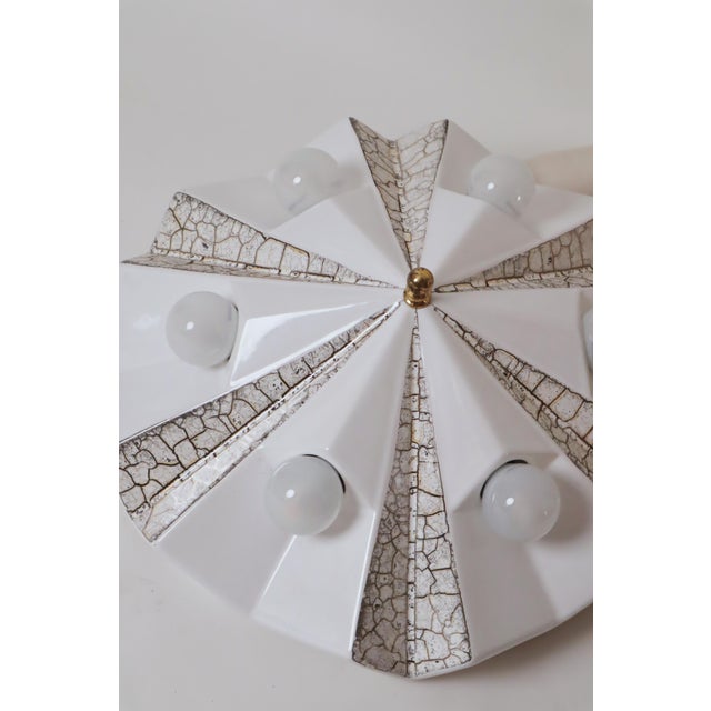Star Wall Lamp in White and Gold Ceramic from Pan Keramik, Germany, 1970s For Sale - Image 11 of 17